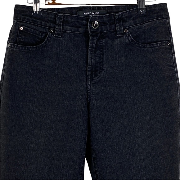Nine‎ West Black West End Bootcut Jeans Women's 8/28 Short Button Flap Pockets - Picture 4 of 11